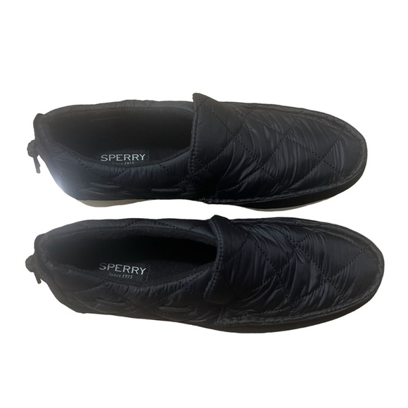 SPERRY Moc-Sider Nylon Slip-on Quilted Shoes in Classic Black Size 10 - Picture 2 of 7